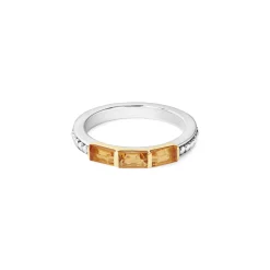 Hot Citrine Stacking Ring Two-Tone