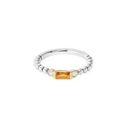 Discount Citrine Stacking Ring With Diamonds Diamonds