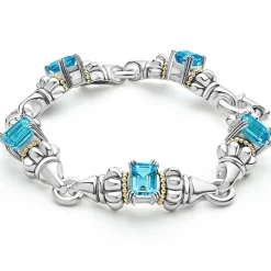 Fashion Classic Swiss Blue Topaz Bracelet Two-Tone