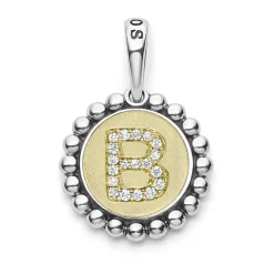 Discount Diamond B Initial Charm Two-Tone