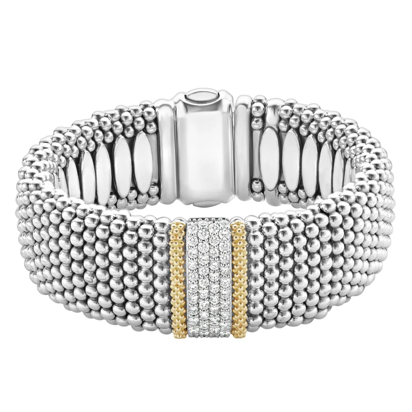 Sale Diamond Caviar Bracelet | 23Mm Two-Tone