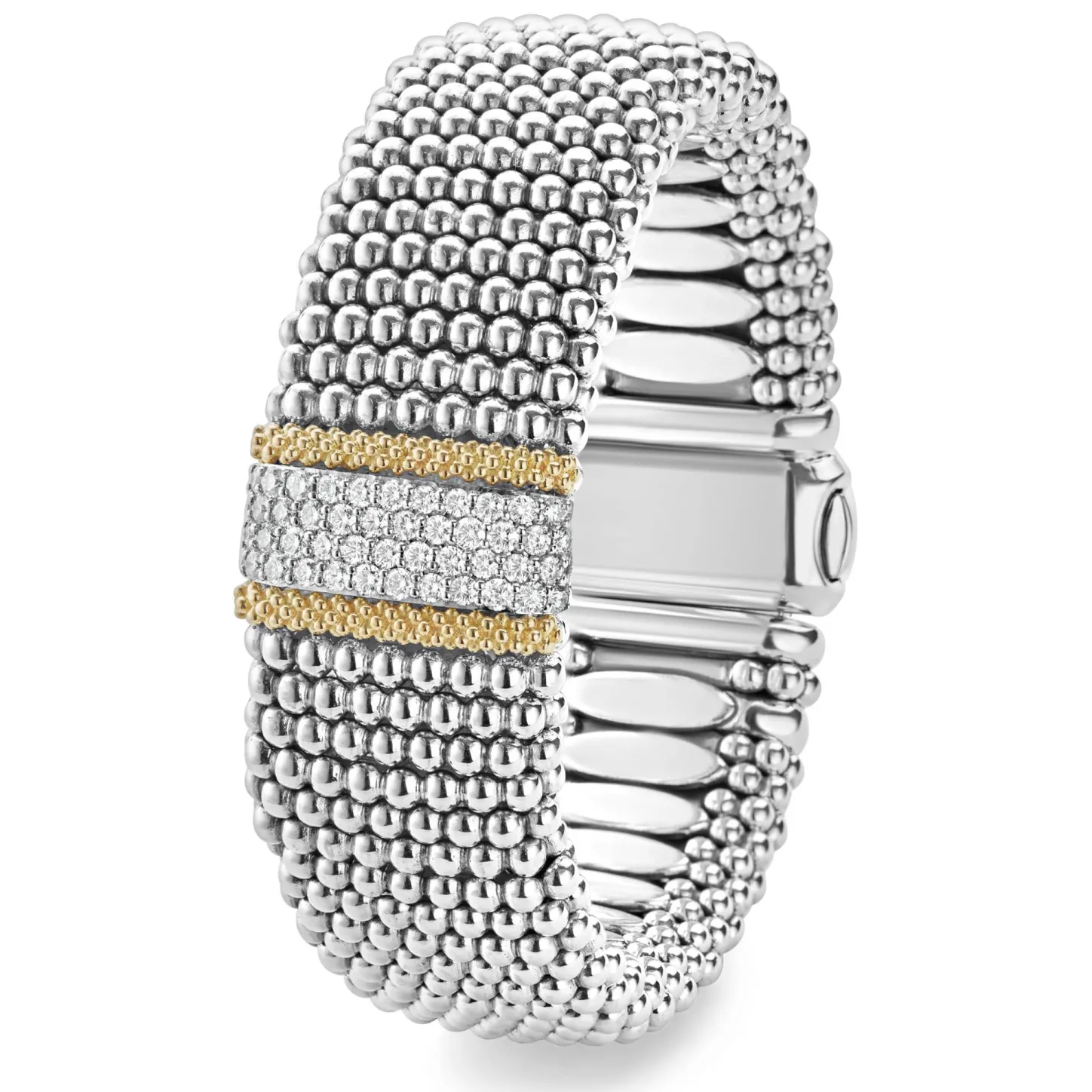 Sale Diamond Caviar Bracelet | 23Mm Two-Tone