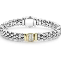 Fashion Diamond Caviar Bracelet | 9Mm Two-Tone