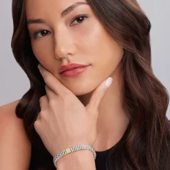 Fashion Diamond Caviar Bracelet | 9Mm Two-Tone