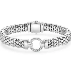 Best Sale Diamond Circle Caviar Bracelet | 9Mm Silver