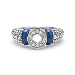 Sale Diamond Circle Caviar Ring Silver