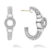 Online Diamond Circle Half Hoop Earrings Silver