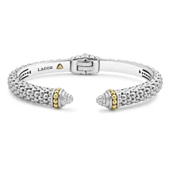 Outlet Diamond Cuff Bracelet | 8Mm Two-Tone