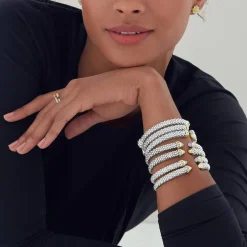 Outlet Diamond Cuff Bracelet | 8Mm Two-Tone