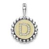 New Diamond D Initial Charm Two-Tone