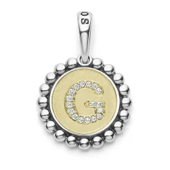 Flash Sale Diamond G Initial Charm Two-Tone