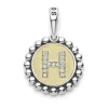 Online Diamond H Initial Charm Two-Tone