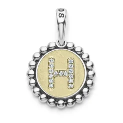 Online Diamond H Initial Charm Two-Tone