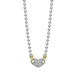 Shop Diamond Heart Necklace Two-Tone