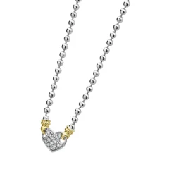 Shop Diamond Heart Necklace Two-Tone