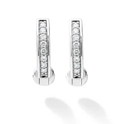 New Diamond Huggie Earrings Silver