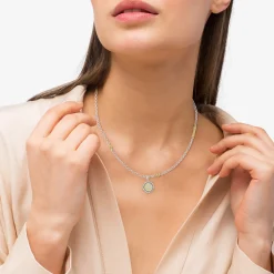 Fashion Diamond M Initial Charm Two-Tone