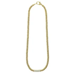Store Diamond Medium Station Caviar Necklace Gold