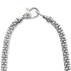 Best Sale Diamond Oval Caviar Necklace Two-Tone