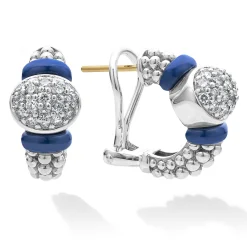 New Diamond Oval Ceramic Hoop Earrings Diamonds