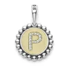 Cheap Diamond P Initial Charm Two-Tone