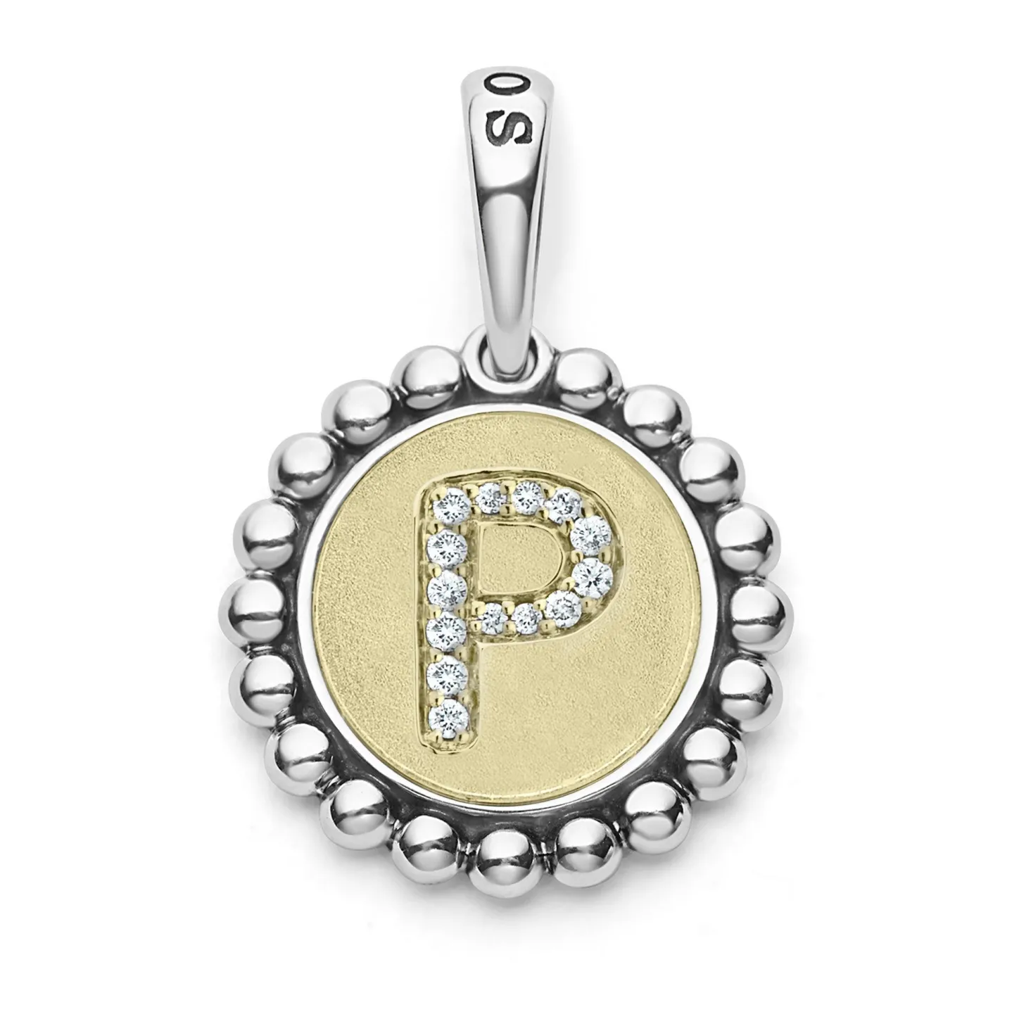 Cheap Diamond P Initial Charm Two-Tone