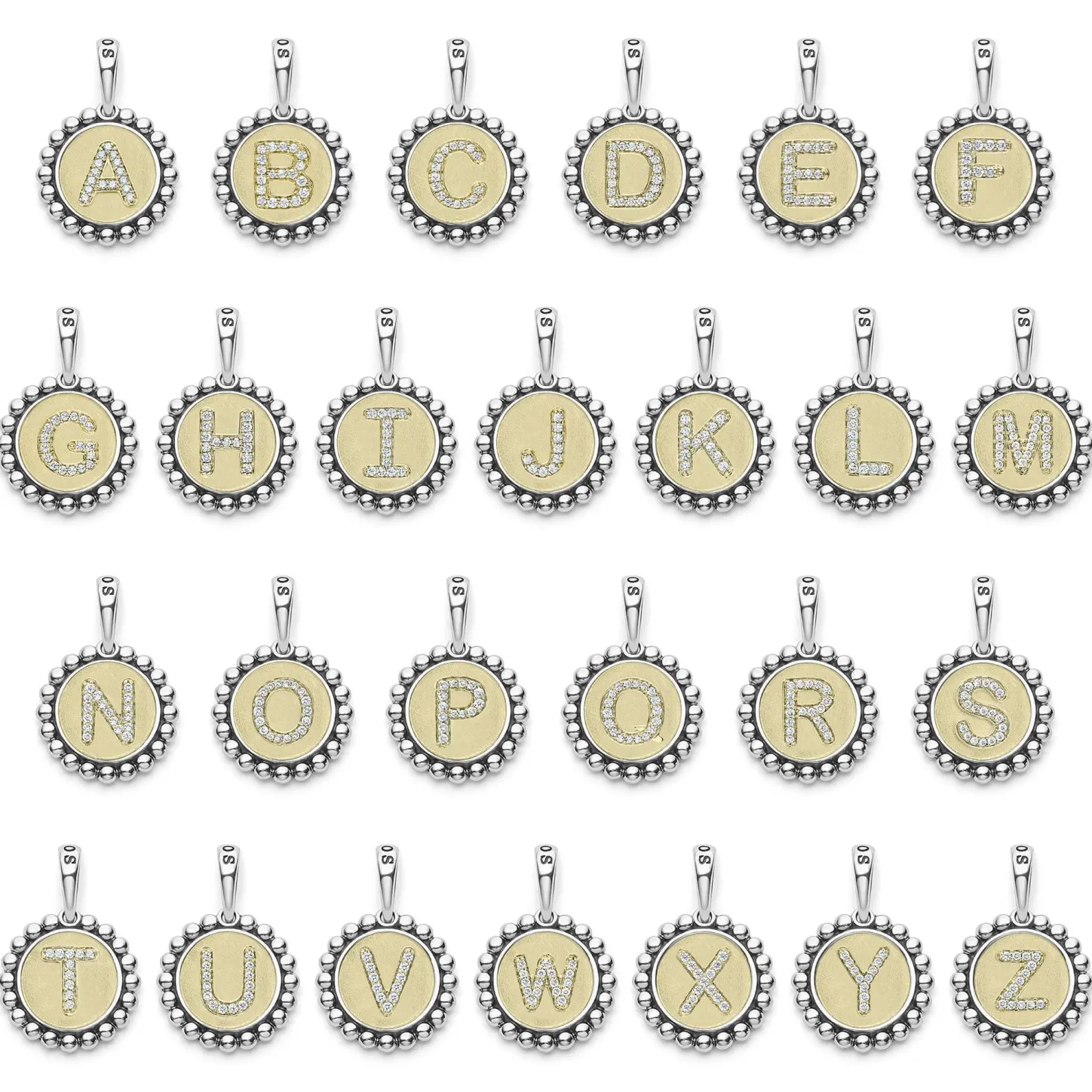 Cheap Diamond P Initial Charm Two-Tone