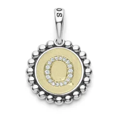 Fashion Diamond Q Initial Charm Two-Tone