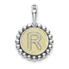 Best Sale Diamond R Initial Charm Two-Tone