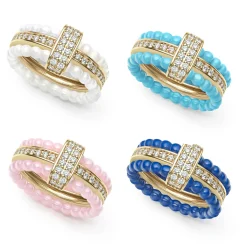 Fashion Diamond Stacking Ring Set Stacking Rings