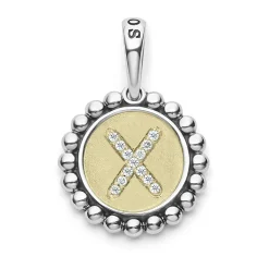 Fashion Diamond X Initial Charm Two-Tone