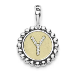 Shop Diamond Y Initial Charm Two-Tone