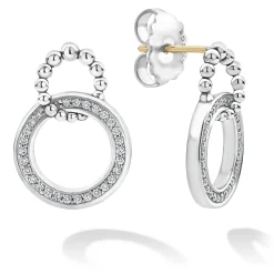 Hot Double Circle Diamond Caviar Earrings Drop Earrings
