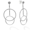 Store Double Circle Drop Earrings Silver