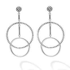Store Double Circle Drop Earrings Silver