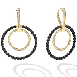 Best Double Circle 18K Gold And Diamond Earring Set Diamonds