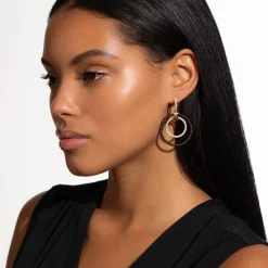 Best Double Circle 18K Gold And Diamond Earring Set Diamonds