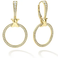 Best Double Circle 18K Gold And Diamond Earring Set Diamonds