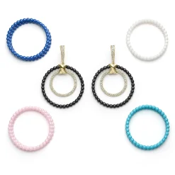 Best Double Circle 18K Gold And Diamond Earring Set Diamonds