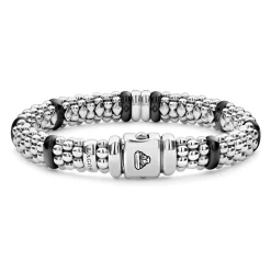 New Double Station Diamond Caviar Bracelet | 9Mm Diamonds