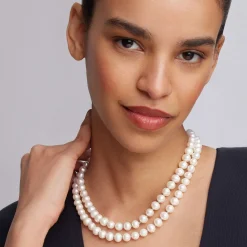 Discount Double Strand Pearl Necklace Caviar Necklaces