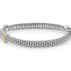 Store Double X Caviar Diamond Bracelet | 6Mm Two-Tone