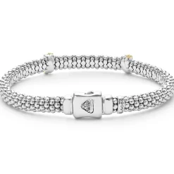 Store Double X Caviar Diamond Bracelet | 6Mm Two-Tone