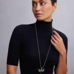Fashion Dragonfly Pendant Necklace Silver