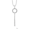 Hot Drop Circle Diamond Pendant Necklace Silver