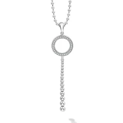 Hot Drop Circle Diamond Pendant Necklace Silver