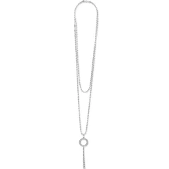 Hot Drop Circle Diamond Pendant Necklace Silver