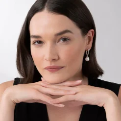 Sale Drop Pearl Earrings Silver