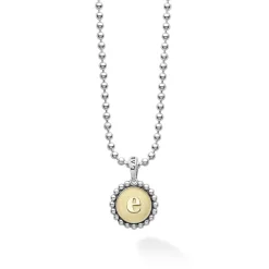 Clearance E Initial Charm Necklace Two-Tone
