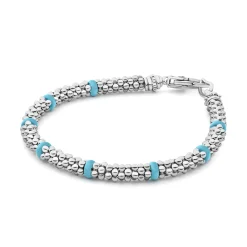 Best Eight Ceramic Station Beaded Bracelet | 5Mm Silver